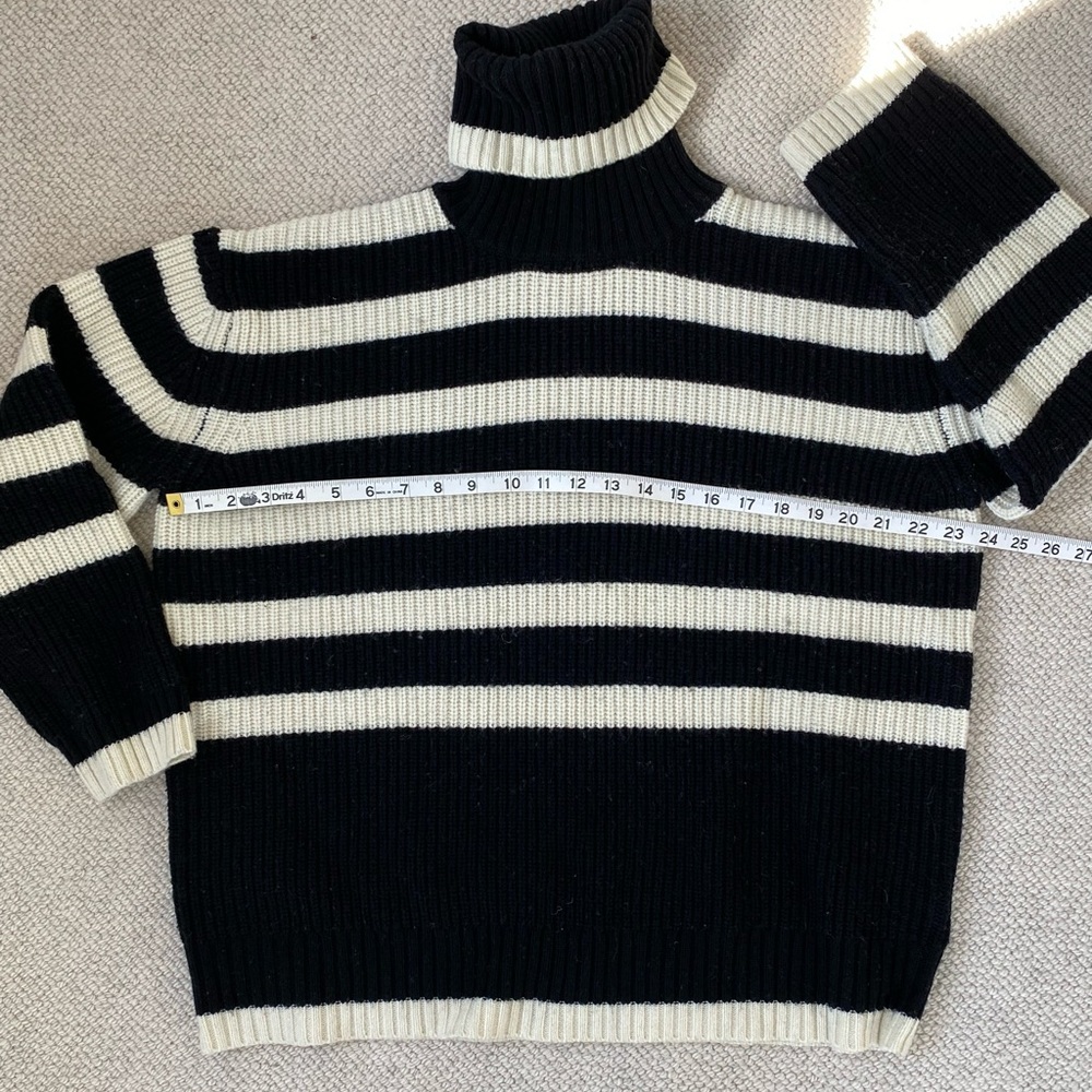 Just Female black & white striped Ciri knit rollneck turtleneck sweater size XS